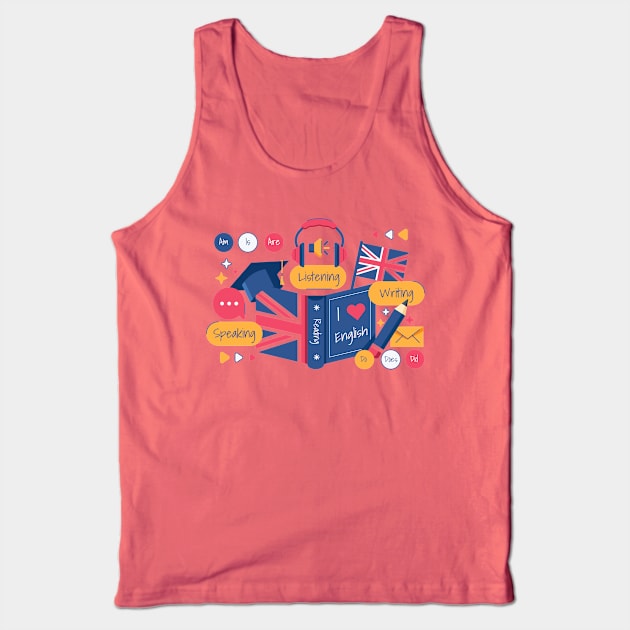 Learning English Concept Tank Top by Mako Design 